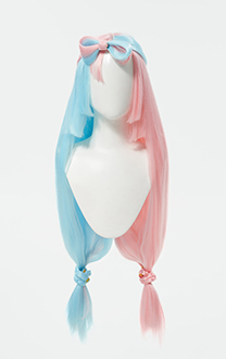 PM Iono Cosplay Wig Long Straight Pink Blue Wig