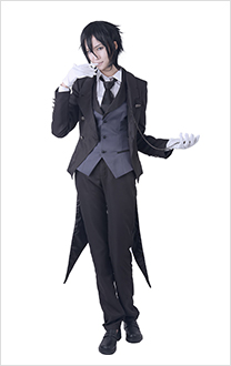 Kuroshitsuji Sebastian Michaelis Cosplay Costume Tuxedo Outfit 
