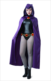 Super Heroine Halloween Bodysuit Cosplay Costume Cloak Inspired by Raven Make to Order